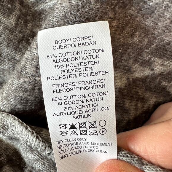 Lucky Brand Fringed Brushed Knit Cardigan Sweater Boho Southwest Open Front S - Picture 10 of 10